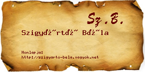 Szigyártó Béla névjegykártya