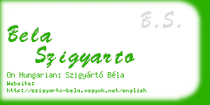 bela szigyarto business card